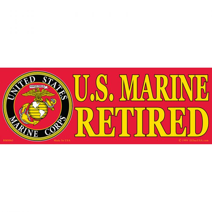 USMC U.S. Marine Retired Bumper Sticker