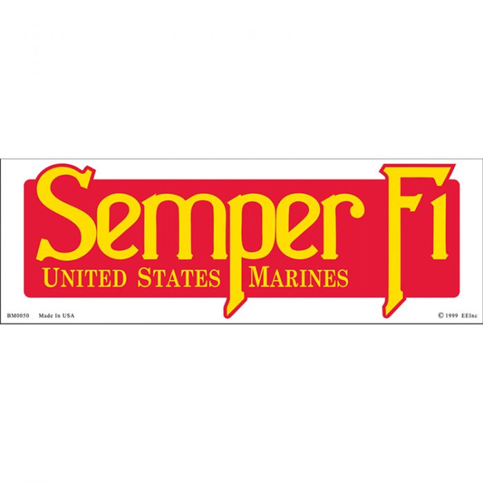 USMC Large Semper Fi United States Marines Bumper Sticker