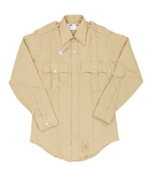 U.S. Military Vietnam Era Flying Cross Khaki Poly/Avril Long Sleeve Dress Shirt