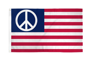 Peace Symbol American Flag 3' x 5'