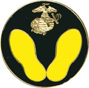USMC Logo (First Steps) Yellow Boot Prints Pin