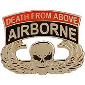 Airborne (Death From Above) Paratrooper Wings Insignia Pin