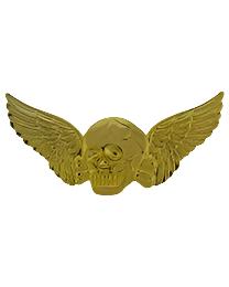 Death Skull Aviator Wings Badge Pin