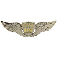 Early USAF Wing Pilot Aviator Silver/Gold Wings Badge Pin