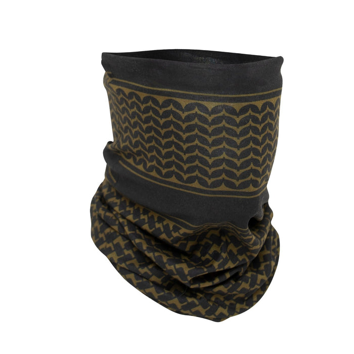 Coyote Brown Shemagh Print Multi-Use Neck Gaiter and Face Covering Tactical Wrap