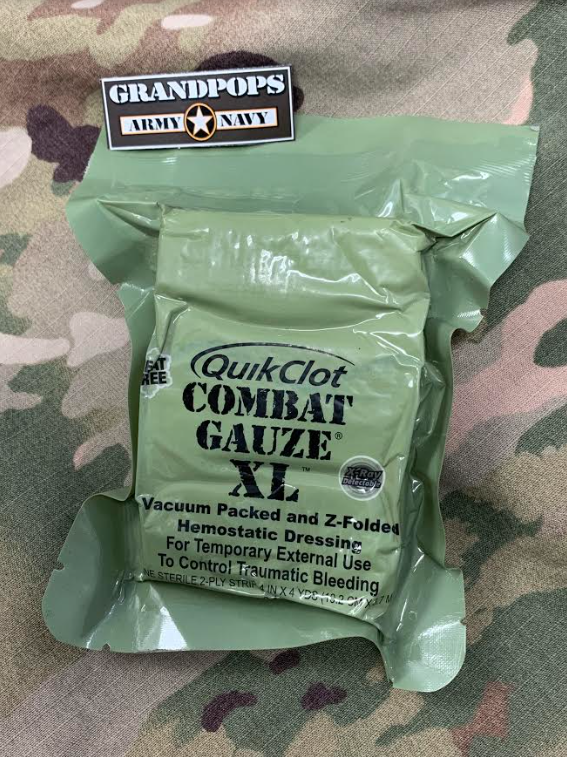 XL QuickClot® Combat Gauze™ Vacuum Packed & Z-Folded Trauma Dressing –  GRANDPOPSARMYNAVY