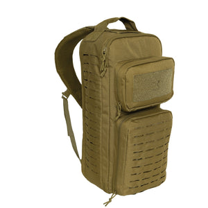 Coyote Brown Tactical Single Sling Pack w/ Laser Cut MOLLE