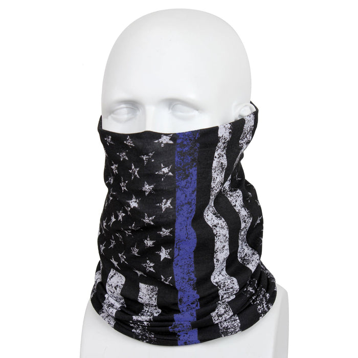 Thin Blue Line Multi-Use Neck Gaiter and Face Covering Tactical Wrap