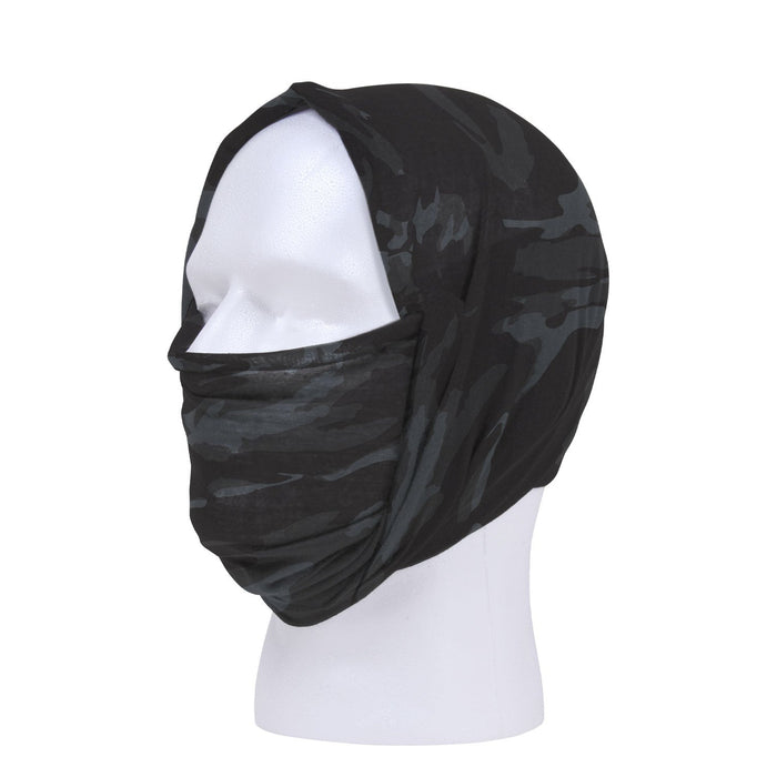 Black Camo Multi-Use Neck Gaiter and Face Covering Tactical Wrap