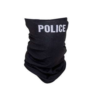 Black / Police Multi-Use Neck Gaiter and Face Covering Tactical Wrap