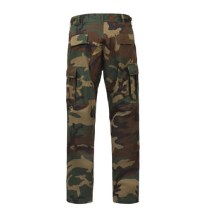 Woodland Camo Relaxed Fit Zipper Fly Twill Tactical BDU Pants