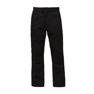 Black Relaxed Fit Zipper Fly Twill Tactical BDU Pants