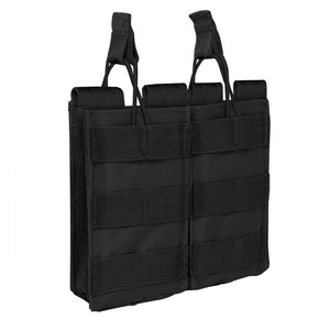 Black MOLLE Open Top Double Mag Pouch