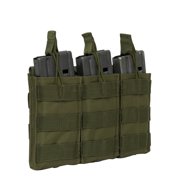 Olive Drab MOLLE M4/AR15 Open Top Triple Mag Pouch