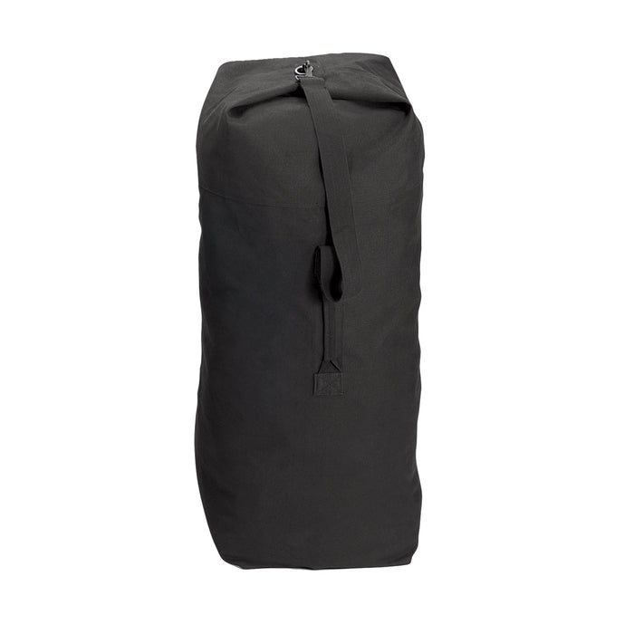Black Heavyweight Top Load Cotton Canvas Duffle Bag