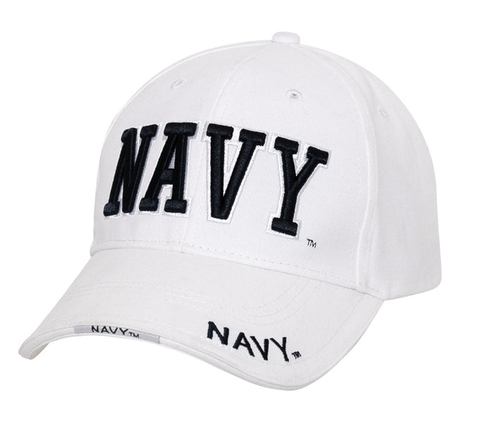 Deluxe Navy Low Profile Cap - White