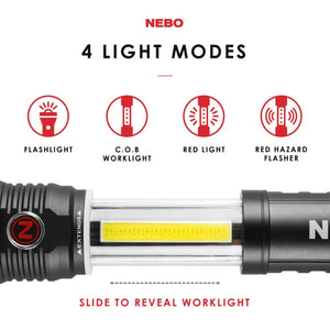 NEBO SLYDE+ 400 LUMEN BRIGHT EMERGENCY LED FLASHLIGHT