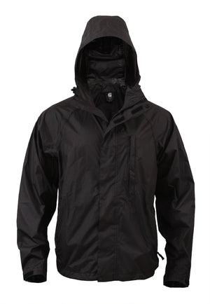 Black Packable Rain Jacket
