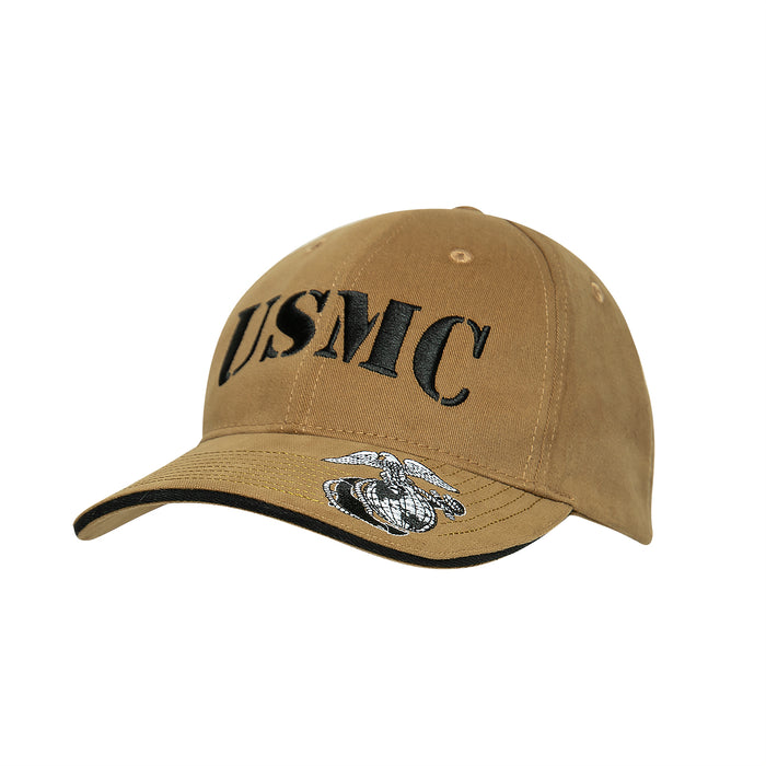 Deluxe Vintage USMC Embroidered Low Pro Cap - Coyote Brown