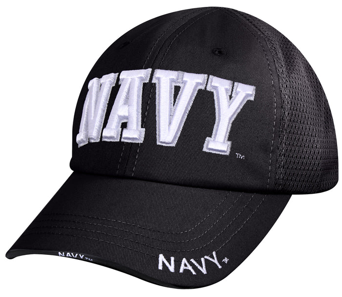 Navy Mesh Back Tactical Cap - Black