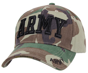 Deluxe Army Embroidered Low Profile Insignia Cap - Woodland