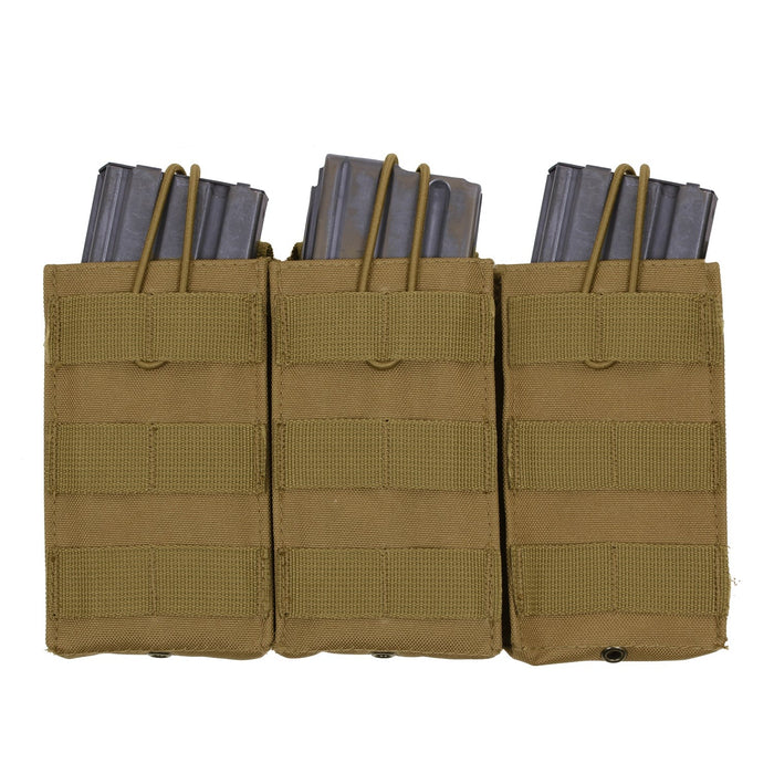 Coyote Brown MOLLE M4/AR15 Open Top Triple Mag Pouch