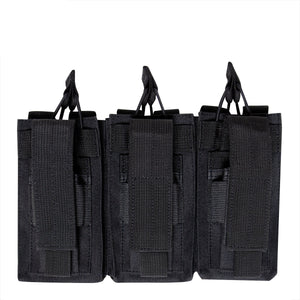 Black MOLLE M4/AR15 Triple Kangaroo Rifle and Pistol Mag Pouch