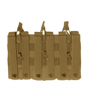 Coyote Brown MOLLE M4/AR15 Triple Kangaroo Rifle and Pistol Mag Pouch