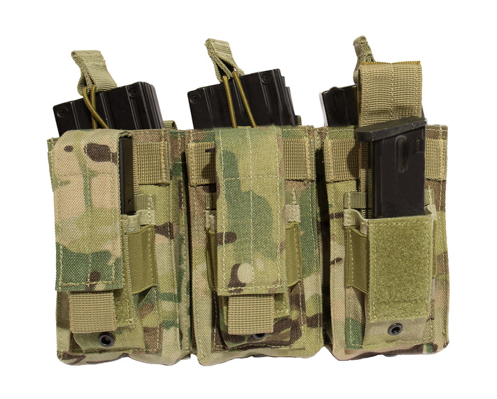 Multicam MOLLE M4/AR15 Triple Kangaroo Rifle and Pistol Mag Pouch