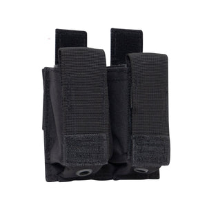 Black MOLLE Double Pistol Mag Pouch With Insert