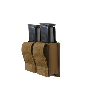 Coyote Brown MOLLE Double Pistol Mag Pouch With Insert