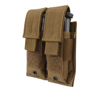 Coyote Brown MOLLE Double Pistol Mag Pouch