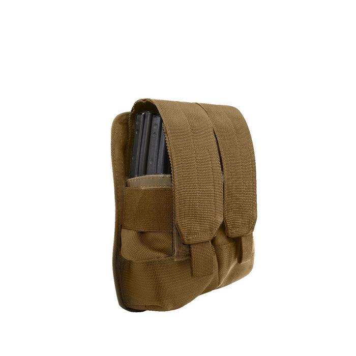 Coyote Brown MOLLE Universal Double Rifle Mag Pouch