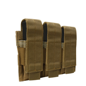 Coyote Brown MOLLE Triple Pistol Mag Pouch