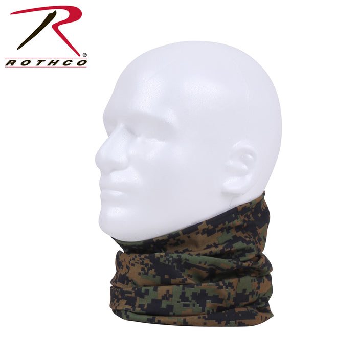 Woodland Digital Camo Multi-Use Neck Gaiter and Face Covering Tactical Wrap