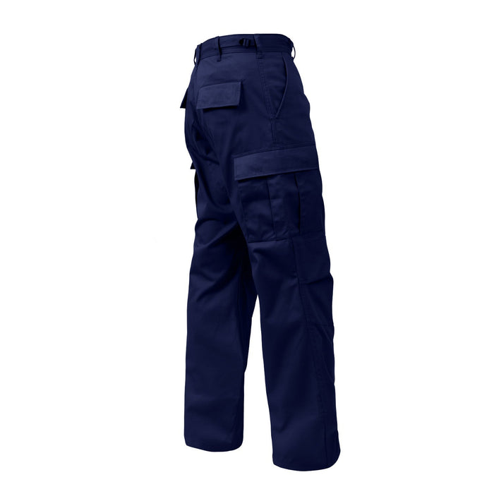Midnight Navy Blue Relaxed Fit Zipper Fly Twill Tactical BDU Pants