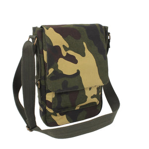 Woodland Camo Vintage Canvas Military Tech Bag