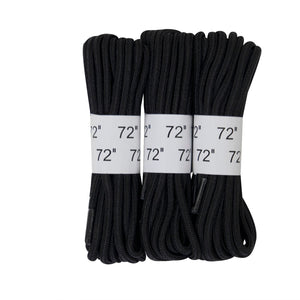 Black 72" Boot Laces - 3 Pack