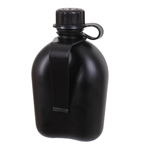 Black 3 Piece G.I. Plastic Canteen With Clip