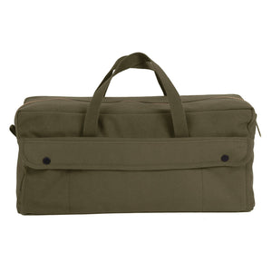Olive Drab Canvas Jumbo Tool Bag W/ Brass Zipper