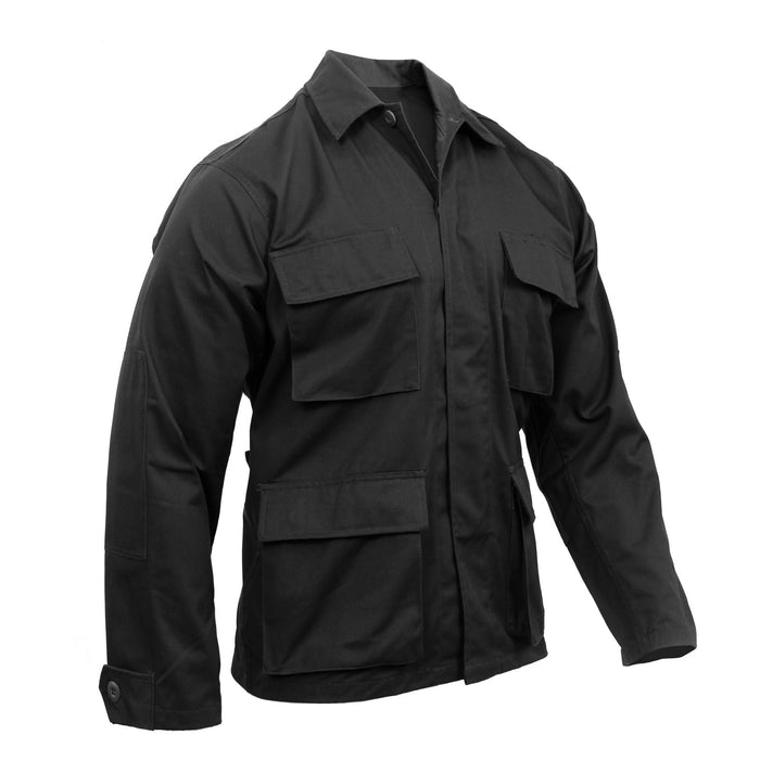 Black Poly/Cotton Twill Solid BDU Shirt