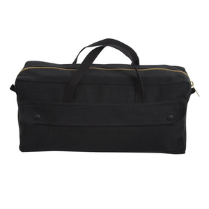 Black Canvas Jumbo Tool Bag W/ Brass Zipper