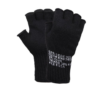 Black G.I. Fingerless Glove Liners USA MADE