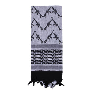 Tactical Shemagh Crossed Rifles Special Forces Scarf Keffiyeh Wrap 100% Cotton