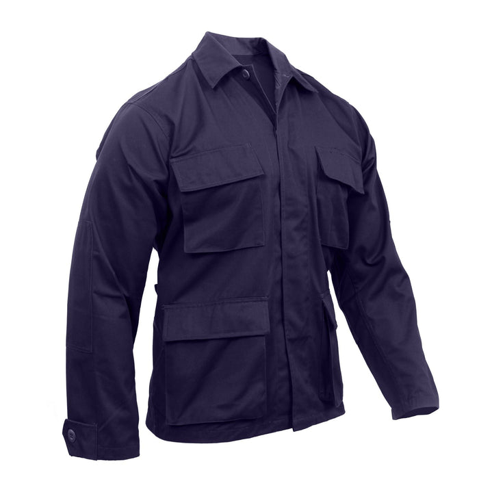 Navy Blue Poly/Cotton Twill Solid BDU Shirt