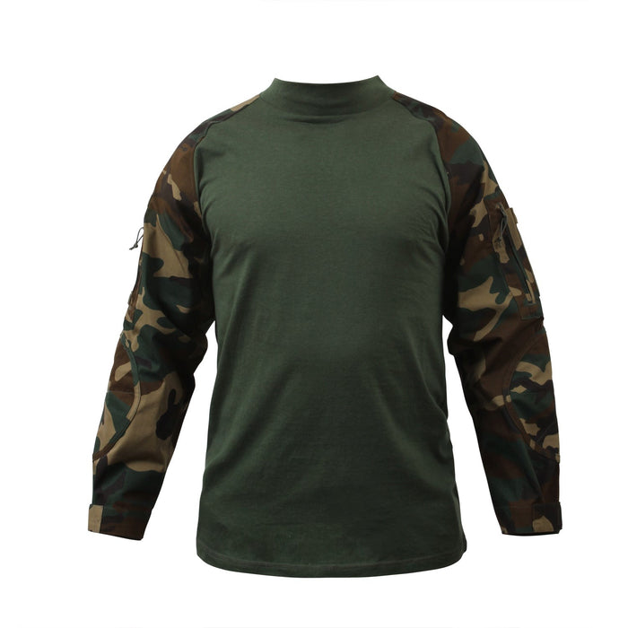 Woodland Camo Military NYCO FR Fire Retardant Combat Shirt