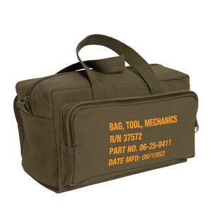 Olive Drab G.I. Type Zipper Pocket Mechanics Tool Bag W/ Military Stencil