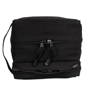 Black Canvas Dual Compartment Travel Kit