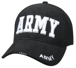 Deluxe Army Embroidered Low Profile Insignia Cap - Black
