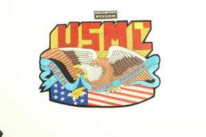 Large Embroidered U.S.M.C. Death Before Dishonor Patriotic Iron on Patch 11.5"x8"